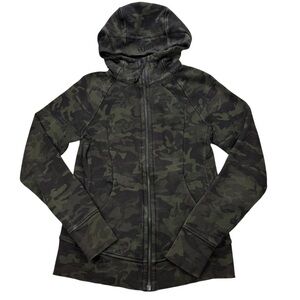 lululemon athletica Green and Black Camo Full-Zip Hoodie